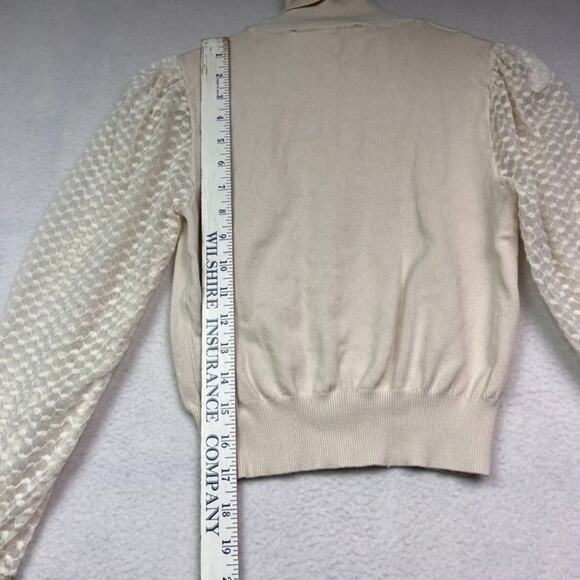 Zara Sweater Womens Small IVory Long Sleeve Turtleneck Knit - Picture 6 of 9